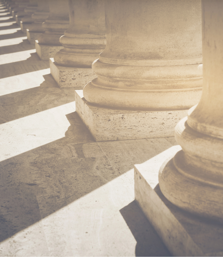 Image closeup of support columns